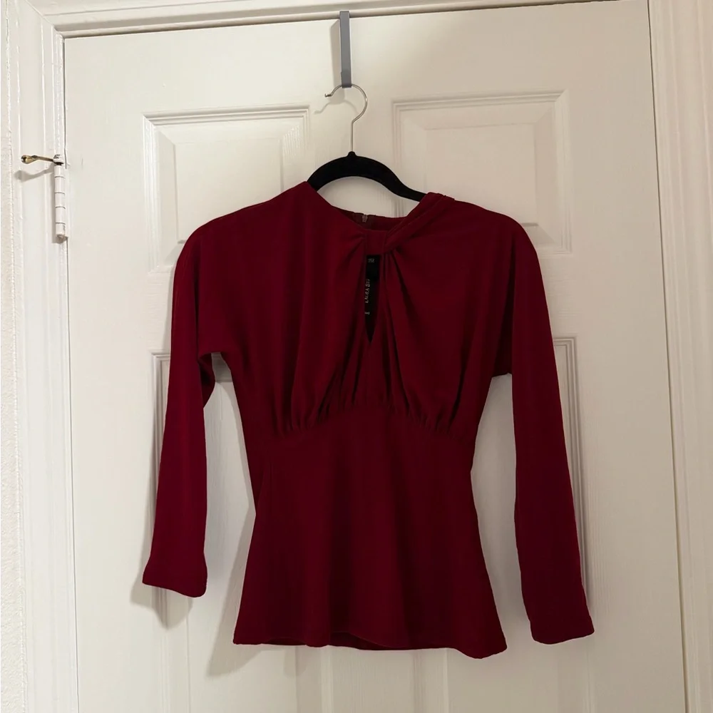 Pinup Couture Burgundy / Wine Malia Top - Picture 1 of 5